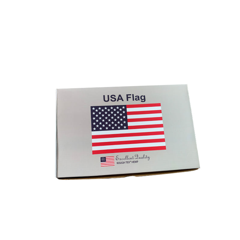 American 3'x5' 100% Organic Hemp USA Embroidered & Sewn Gift Boxed Flag