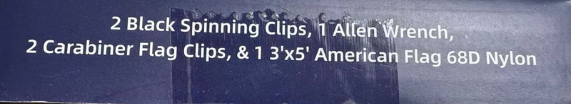 Gift Boxed 3x5 USA printed American flag & 2 Blackout Spinner Clips, Flag Hooks, Wrench