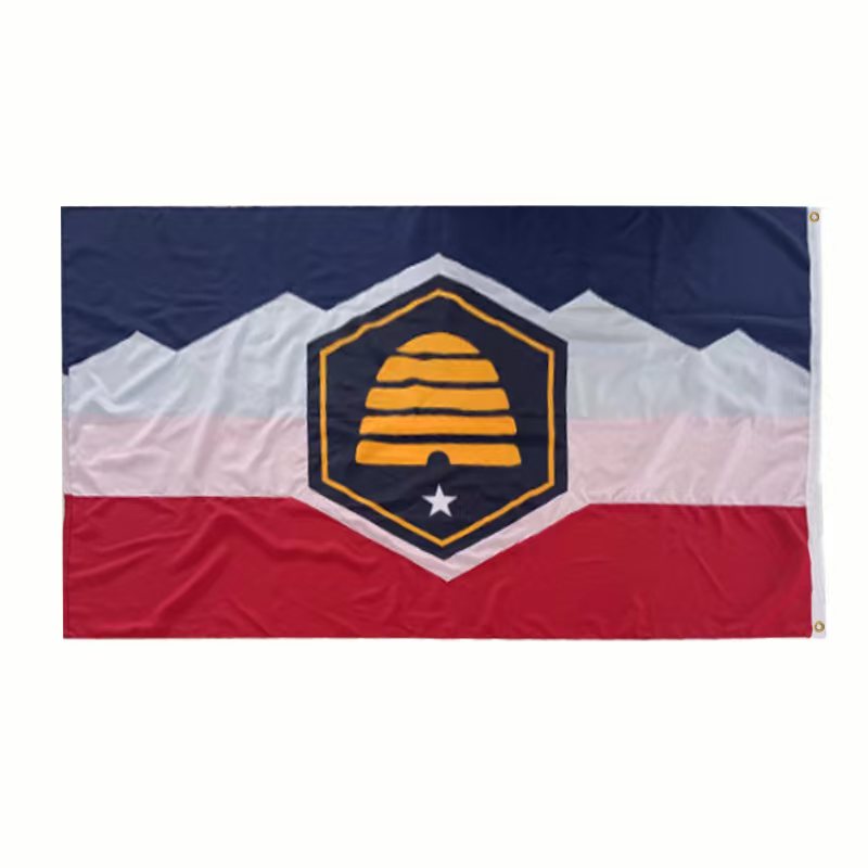 Utah 2022 2023 New State Flag 5'x8' Flag Rough Tex® 600D Official Government Embroidered