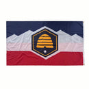Utah 2022 2023 New State Flag Gold Fringe Sleeve 3'X5' Flag Rough Tex® 300D Official Government Embroidered
