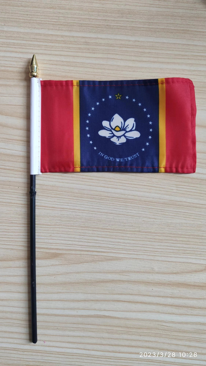 Mississippi Magnolia State Flag 4"×6" ROUGH TEX® Stick Flags