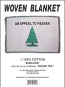 An Appeal to Heaven Early America Afghan Style Fringe Hem Hand Woven 100% Cotton Blanket