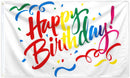 Happy Birthday White 3'X5' Flag Rough Tex® Polyester