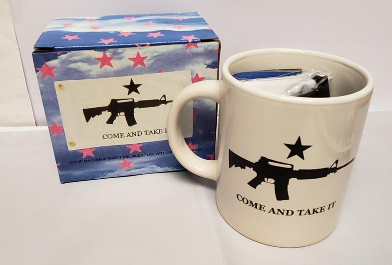 Coffe Mug M4 Come & Take It  w/12" x 18" Flag w/grommets .