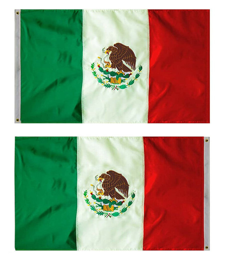 Mexico Flag Embroidered Mexican 210D Rough Tex ® 3x5 Nylon