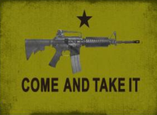 Come And Take It Military 3'X5' Flag ROUGH TEX® 100D Olive Drab M4 Gonzales Texas