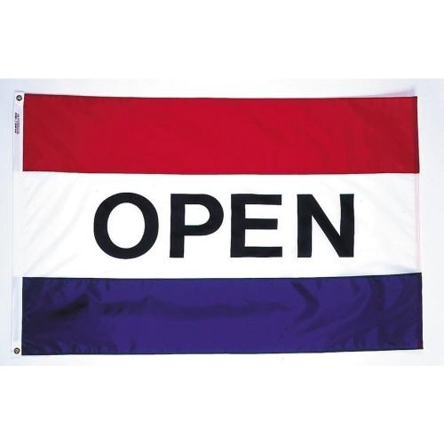 Open red white & blue 3'x5' poly flag