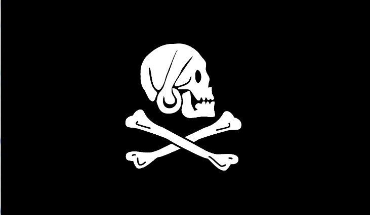 Jolly Roger Pirate Captain Henry Black 3'X5' Flag Rough Tex® 68D Nylon
