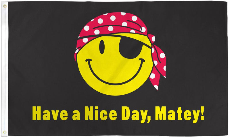 Pirate Happy Face 3'X5' Flag Rough Tex® Polyester