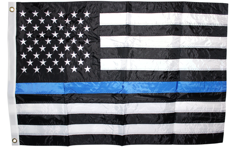 USA Police Memorial Thin Blue Line Flag 3x5ft