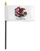 Illinois Stick Flag In Poly- 4''x6'' Rough Tex®