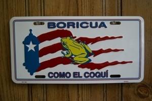 Puerto Rico Boricua Como El Coqui License Plate