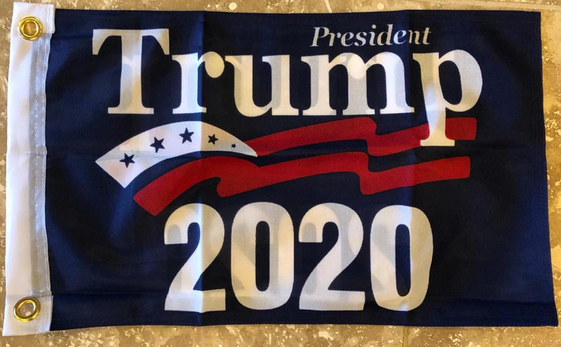 President Trump 2020 Official Boat Flag 12"X18" Knit Double Sided MAGA Blue
