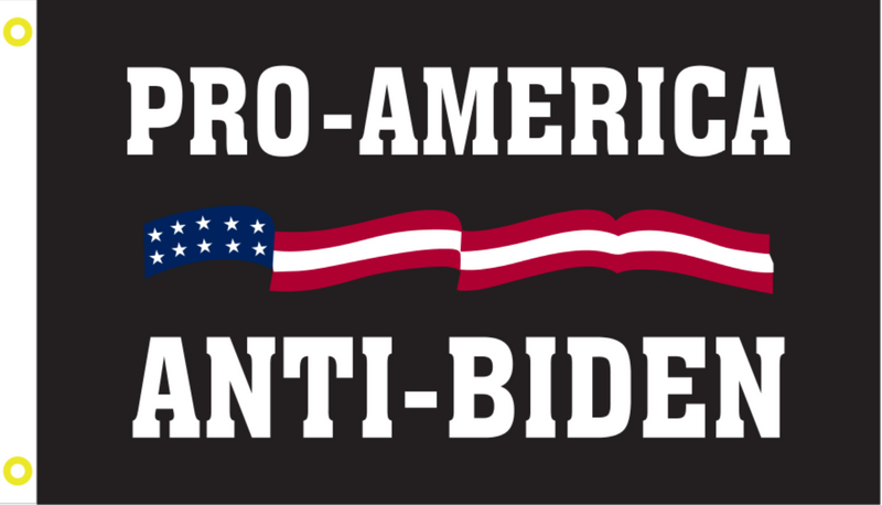 Pro America Anti Biden - Black Background 3x5 100D Trump