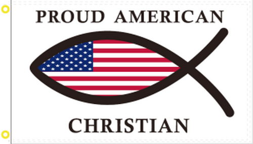 Proud American Christian 3'X5' Flag Rough Tex® 68D Nylon