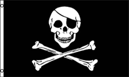 Jolly Roger Patch 3'x5' poly flag