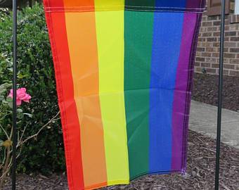 Rainbow Pride Sewn Garden Flag Rough Tex ® Brand 12"x18"