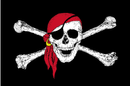 Red Bandana Skull 12"x18" Car Flag Flag ROUGH TEX® Double Sided