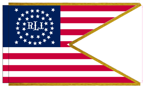 Rhode Island Union Cavalry with Gold Fringe 3'X5' Flag Rough Tex® 100D Sleeve and Grommets