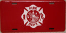 Fire Department Logo Aluminum Embossed License Plate