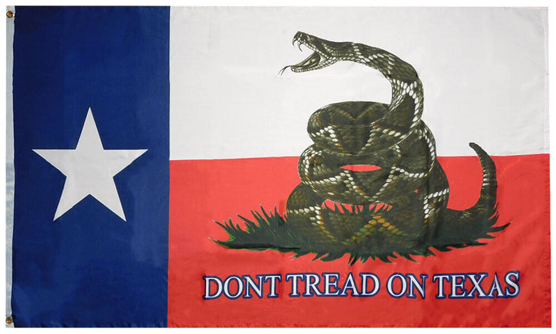 Don't Tread on Texas 3'X5' 100D 100% Rough Tex Gadsden TX Flag