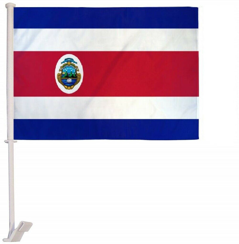 Costa Rica- 12''x18'' Car Flag Rough Tex® 68D