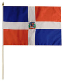 Dominican Republic Stick Flags- 12''x18'' Rough Tex ® 68D