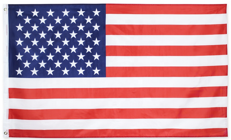 Gift Boxed 3x5 USA printed American flag & 2 Blackout Spinner Clips, Flag Hooks, Wrench