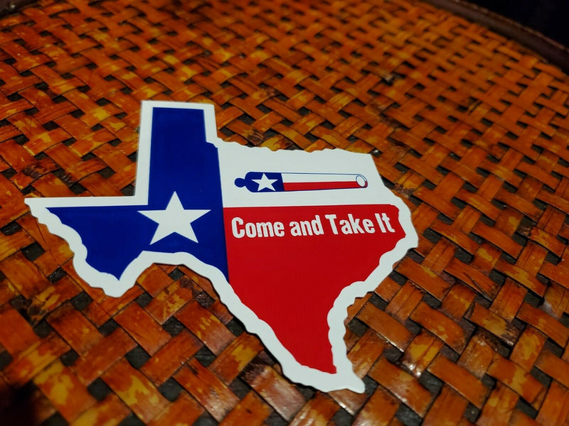 Texas Come & Take It Map Bumper Sticker