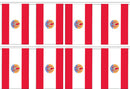 French Polynesia 12' Foot Long Bunting String Flag - Rough Tex ®100D