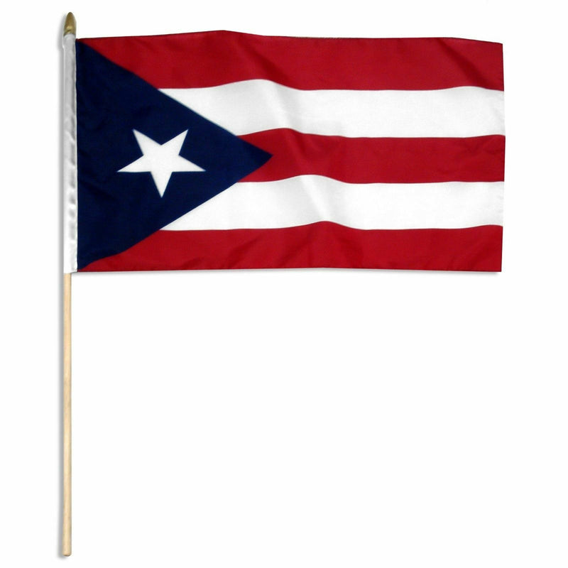 Puerto Rico Stick Flag - 8''x12'' Rough Tex ®68D Nylon