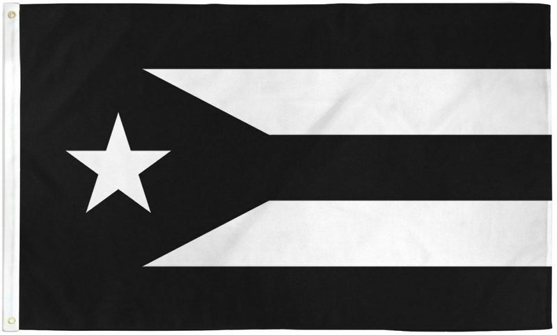 Puerto Rico Black & White 3'X5' Flag Rough Tex® 100D
