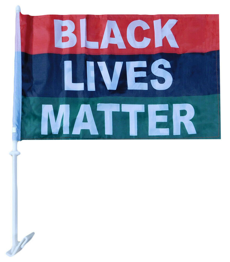 Black Lives Matter Rasta 12"x18" Car Flag Double Sided