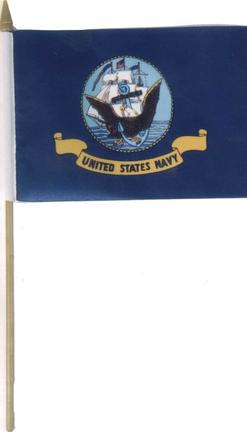 Navy Stick Flag  - 8''x12'' Rough Tex ®68D Nylon