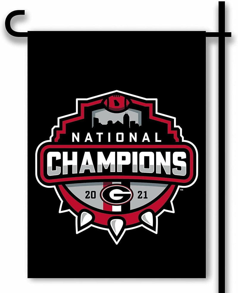 UGA National Champions 2021 Black Banner 12"x18" Garden Flag University of Georgia