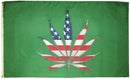 USA Cannabis Leaf (Green Background) 3'X5' Flag ROUGH TEX® 100D