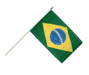 Brazil - Stick Flag 12''x18'' Rough Tex ® 68D