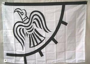 Viking Raven Black & White Flag-3'x5' Rough Tex® 600D