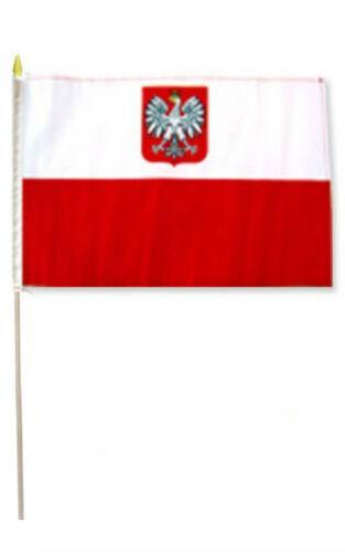 Old Poland Stick Flag - 12"X18" Rough Tex®
