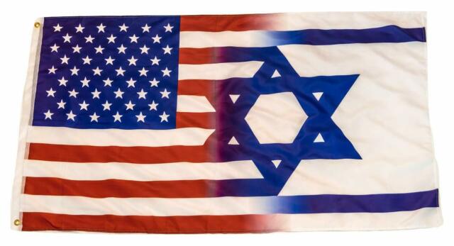 12 US Israel Flags - 12''x18'' Rough Tex ®100D Stick Flags