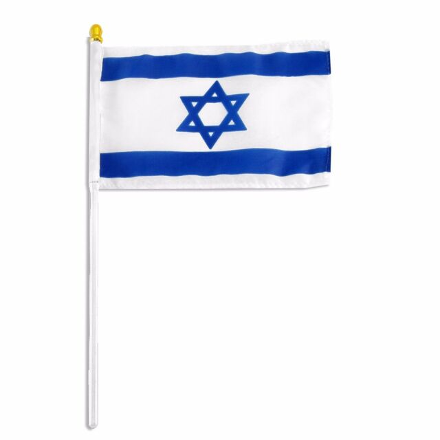 Israel Stick Flag In Poly 4''X6''