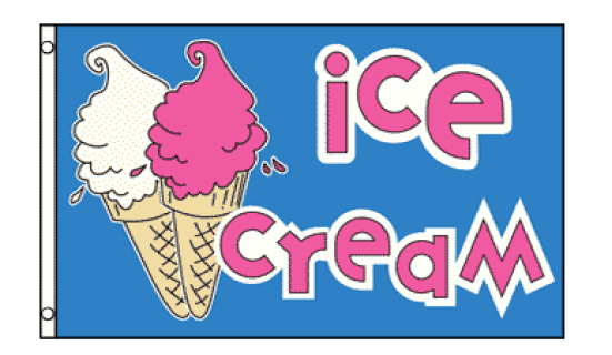 Ice Cream 3'X5' Flag Rough Tex® 68D Nylon