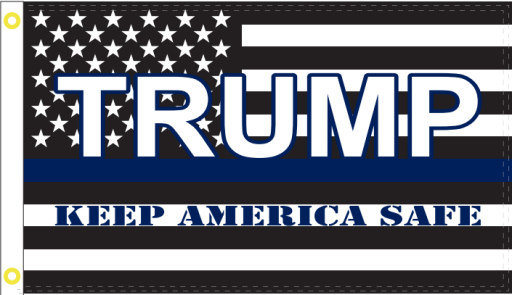 Trump Keep America Safe KAS 2'x3' Flag Rough Tex® 68D Nylon Police Memorial
