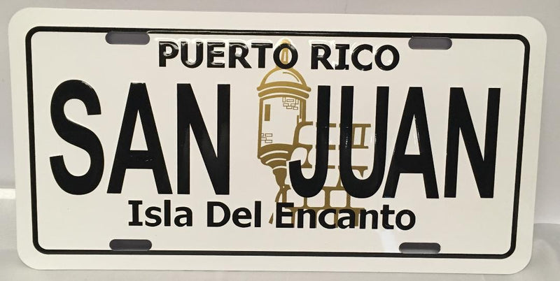 San Juan Puerto Rico Plain License Plate
