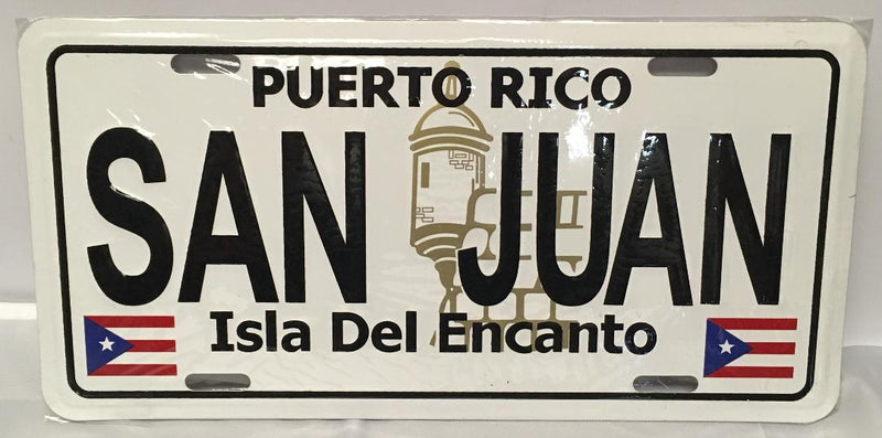 San Juan Puerto Rico Plain License Plate With Flags