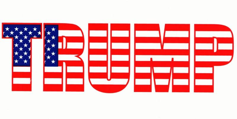 TRUMP American Flag Style Bumper Sticker