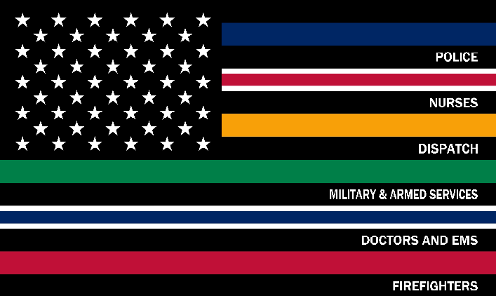 Blackout USA US Police First Responders Official Flags 3'X5' 150D US Hero's Flag SERVICE USA American Law All Branches