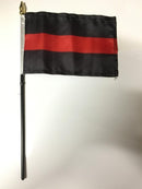 4"x6" Stick Desk Flag US thin red line FIRE FIGHTERS