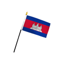 Cambodia Stick Flag In Poly- 4''x6'' Rough Tex®
