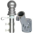 Flagpole Kit: 6ft Silver Tangle-free Spinning Flag Pole, Silver Adjustable Bracket